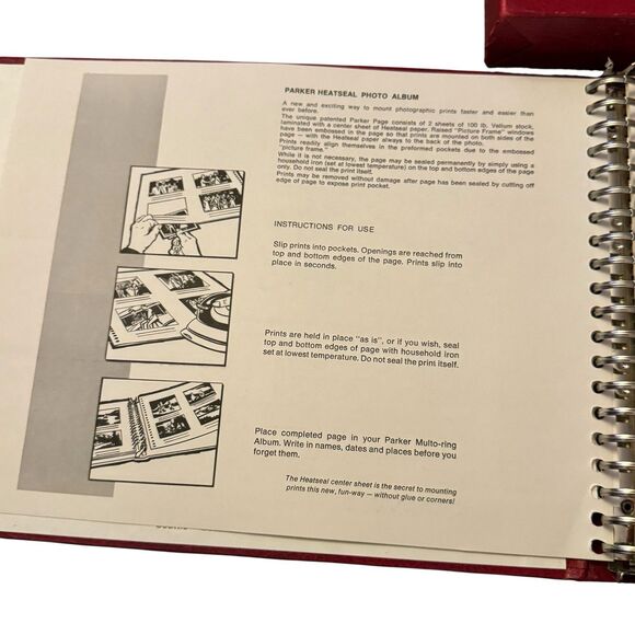 New Parker Photo Album Heat Seal Pages Unused Great Shape And Box Red - Picture 6 of 12